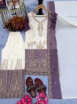 DESIGNER STAR GEORGETTE EMBROIDERY WORK WITH JARKHAN DIAMOND WORK TOP PALAZZO WITH DUPATTA FESTIVE WEAR WHOLESALE PRICE ETHNIC GARMENT (2)