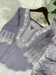 FANCY AIR TEX CHINON SEQUENCE EMBROIDERY WORK TOP BOTTOM WITH DUPATTA FESTIVE WEAR WHOLESALE PRICE ETHNIC GARMENT (2)