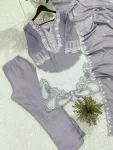 FANCY AIR TEX CHINON SEQUENCE EMBROIDERY WORK TOP BOTTOM WITH DUPATTA FESTIVE WEAR WHOLESALE PRICE ETHNIC GARMENT (2)