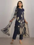 FANCY ASSAM SILK DIGITAL PRINT WORK TOP BOTTOM WITH DUPATTA BLACK
