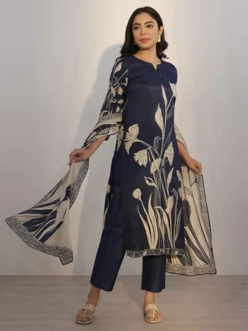 FANCY ASSAM SILK DIGITAL PRINT WORK TOP BOTTOM WITH DUPATTA BLACK