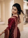 FANCY BANARASI SILK WEAVING WORK SAREE WITH UNSTITCHED BLOUSE FESTIVE WEAR WHOLESALE PRICE ETHNIC GARMENT (4)