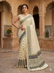 FANCY CHINON AJRAK DIGITAL PRINT WITH REAL MIRROR WORK SAREE WITH UNSTITCHED BLOUSE FESTIVE WEAR WHOLESALE PRICE ETHNIC GARMENT (2)
