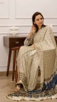 FANCY CHINON AJRAK DIGITAL PRINT WITH REAL MIRROR WORK SAREE WITH UNSTITCHED BLOUSE FESTIVE WEAR WHOLESALE PRICE ETHNIC GARMENT (2)