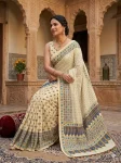 FANCY CHINON AJRAK DIGITAL PRINT WITH REAL MIRROR WORK SAREE WITH UNSTITCHED BLOUSE FESTIVE WEAR WHOLESALE PRICE ETHNIC GARMENT (2)