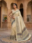 FANCY CHINON AJRAK DIGITAL PRINT WITH REAL MIRROR WORK SAREE WITH UNSTITCHED BLOUSE FESTIVE WEAR WHOLESALE PRICE ETHNIC GARMENT (2)