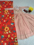 FANCY CHINON EMBROIDERY SEQUENCE WORK GOWN WITH DUPATTA FESTIVE WEAR WHOLESALE PRICE ETHNIC GARMENT (4)