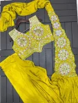FANCY CHINON EMBROIDERY SEQUENCE WORK READY TO WEAR SAREE WITH STITCHED BLOUSE PARTY WEAR WHOLESALE PRICE ETHNIC GARMENT (4)
