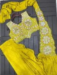 FANCY CHINON EMBROIDERY SEQUENCE WORK READY TO WEAR SAREE WITH STITCHED BLOUSE PARTY WEAR WHOLESALE PRICE ETHNIC GARMENT (4)
