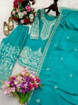 FANCY CHINON SILK EMBROIDERY 5 MM SEQUENCE & CODING DORI WORK TOP PALAZZO WITH DUPATTA FESTIVE WEAR WHOLESALE PRICE ETHNIC GARMENT (3)