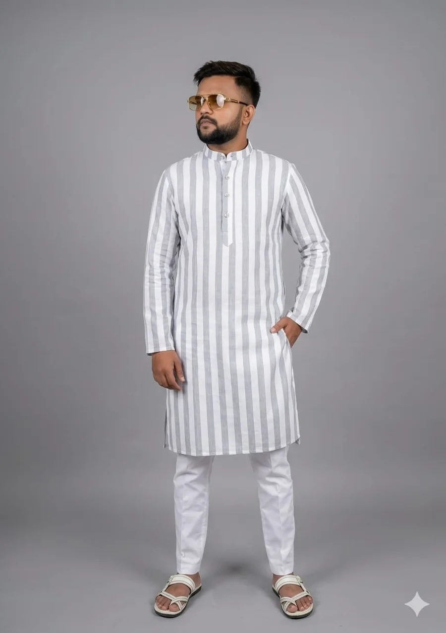 FANCY COTTON DIGITAL PRINTED WORK MEN'S KURTA PAYJAMA FESTIVE WEAR WHOLESALE PRICE ETHNIC GARMENT (1)