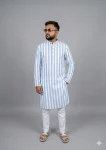 FANCY COTTON DIGITAL PRINTED WORK MEN'S KURTA PAYJAMA SKY