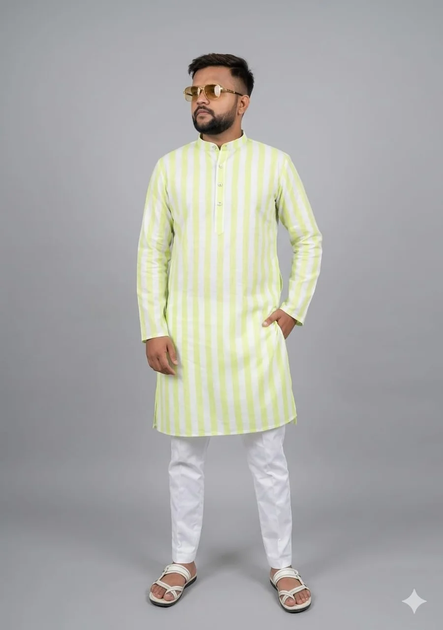FANCY COTTON DIGITAL PRINTED WORK MEN'S KURTA PAYJAMA FESTIVE WEAR WHOLESALE PRICE ETHNIC GARMENT (4)