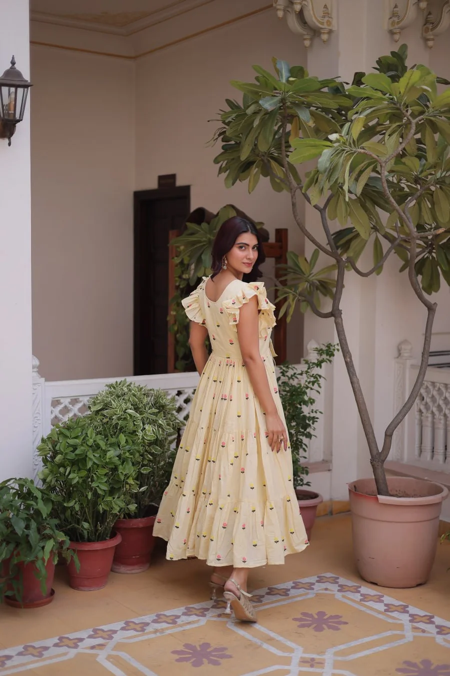 FANCY COTTON EMBROIDERED WORK ONE PIECE DRESS CASUAL WEAR WHOLESALE PRICE ETHNIC GARMENT (2)