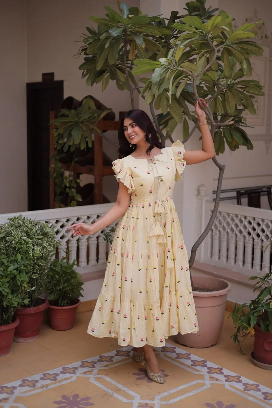 FANCY COTTON EMBROIDERED WORK ONE PIECE DRESS CASUAL WEAR WHOLESALE PRICE ETHNIC GARMENT (7)