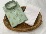 FANCY COTTON PRINTED WORK MEN'S KURTA PAYJAMA PISTA