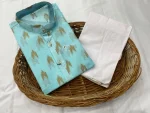 FANCY COTTON PRINTED WORK MEN'S KURTA PAYJAMA RAMA