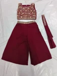 FANCY CREPE EMBROIDERED WORK KID’S TOP PALAZZO WITH DUPATTA FESTIVE WEAR WHOLESALE PRICE ETHNIC GARMENT (3)