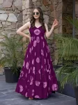 FANCY CREPE PRINT WORK GOWN FESTIVE WEAR WHOLESALE PRICE ETHNIC GARMENT (2)