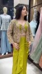 FANCY CREPE SATIN EMBROIDERY WORK DRAPED SKIRT BLOUSE WITH WHOLESALE PRICE ETHNIC GARMENT (5)