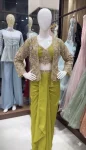 FANCY CREPE SATIN EMBROIDERY WORK DRAPED SKIRT BLOUSE WITH WHOLESALE PRICE ETHNIC GARMENT (5)