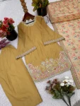 FANCY CREPE SILK EMBROIDERY SEQUENCE WORK WITH HEAVY LACE WORK AND MOTI WORK TOPMPATIYALA WITH DUPATTA FESTIVE WEAR WHOLESALE PRICE ETHNIC GARMENT (2)