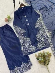 FANCY CREPE SILK EMBROIDERY WORK TOP PALAZZO WITH DUPATTA FESTIVE WEAR WHOLESALE PRICE ETHNIC GARMENT (5)