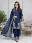 FANCY CREPE SILK EMBROIDERY WORK TOP PALAZZO WITH DUPATTA FESTIVE WEAR WHOLESALE PRICE ETHNIC GARMENT (5)
