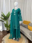 FANCY CREPE SILK THREAD WORK TOP PALAZZO WITH DUPATTA FESTIVE WEAR WHOLESALE PRICE ETHNIC GARMENT (2)