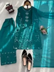FANCY CREPE SILK THREAD WORK TOP PALAZZO WITH DUPATTA FESTIVE WEAR WHOLESALE PRICE ETHNIC GARMENT (2)