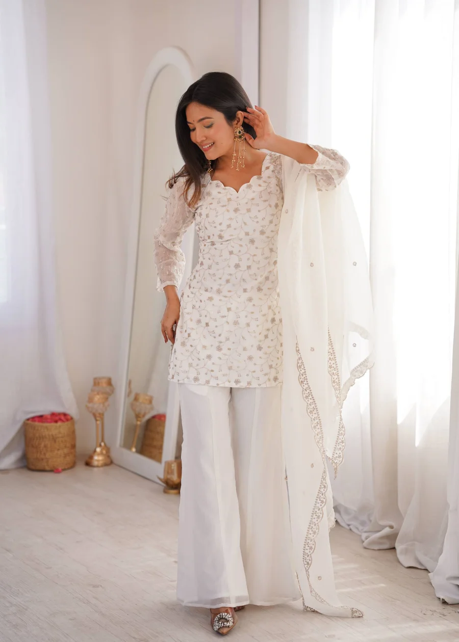 FANCY CRUNCHY SILK EMBROIDERY SEQUENCE AND JARI WORK TOP PALAZZO WITH DUPATTA FESTIVE WEAR WHOLESALE PRICE ETHNIC GARMENT (4)
