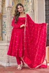 FANCY FENDY SILK EMBROIDERY WITH SEQUENCE & THREAD WORK GOWN BOTTOM WITH DUPATTA RANI