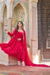 FANCY FENDY SILK EMBROIDERY WITH SEQUENCE & THREAD WORK GOWN BOTTOM WITH DUPATTA FESTIVE WEAR WHOLESALE PRICE ETHNIC GARMENT (3)