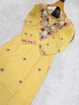 FANCY FRENCH CREPE SEQUENCE EMBROIDERY WORK TOP BOTTOM SET FESTIVE WEAR WHOLESALE PRICE ETHNIC GARMENT (4)
