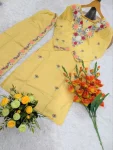 FANCY FRENCH CREPE SEQUENCE EMBROIDERY WORK TOP BOTTOM SET FESTIVE WEAR WHOLESALE PRICE ETHNIC GARMENT (4)