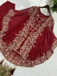 FANCY GEORGETTE SEQUENCE EMBROIDERY WORK TOP PALAZZO WITH SHRUG PARTY WEAR WHOLESALE PRICE ETHNIC GARMENT (2)