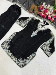 FANCY GMY SILK EMBROIDERY WORK TOP BOTTOM WITH DUPATTA FESTIVE WEAR WHOLESALE PRICE ETHNIC GARMENT (2)