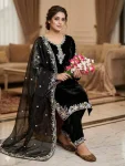 FANCY GMY SILK EMBROIDERY WORK TOP BOTTOM WITH DUPATTA FESTIVE WEAR WHOLESALE PRICE ETHNIC GARMENT (2)