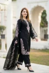 FANCY GMY SILK EMBROIDERY WORK TOP BOTTOM WITH DUPATTA FESTIVE WEAR WHOLESALE PRICE ETHNIC GARMENT (2)