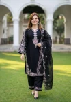 FANCY GMY SILK EMBROIDERY WORK TOP BOTTOM WITH DUPATTA FESTIVE WEAR WHOLESALE PRICE ETHNIC GARMENT (2)