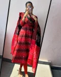 FANCY IKKAT COTTON PRINT WORK TOP WITH DUPATTA DAILY WEAR WHOLESALE PRICE ETHNIC GARMENT (4)