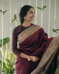 FANCY LICHI SILK JACQUARD WORK SAREE WITH UNSTITCHED BLOUSE FESTIVE WEAR WHOLESALE PRICE ETHNIC GARMEN (2)