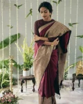 FANCY LICHI SILK JACQUARD WORK SAREE WITH UNSTITCHED BLOUSE FESTIVE WEAR WHOLESALE PRICE ETHNIC GARMEN (2)