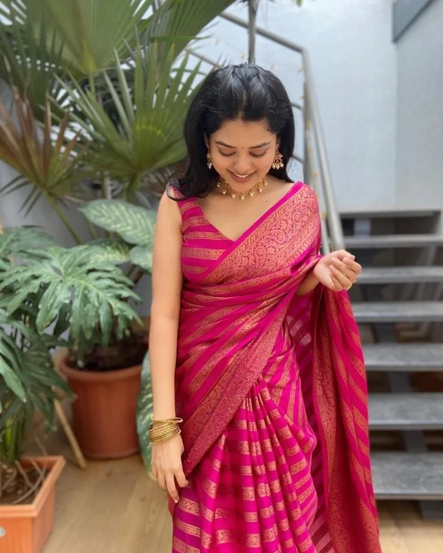 FANCY LICHI SILK RICH PALLU & JACQUARD WORK SAREE WITH UNSTITCHED BLOUSE FESTIVE WEAR WHOLESALE PRICE ETHNIC GARMENT (10)