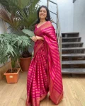 FANCY LICHI SILK RICH PALLU & JACQUARD WORK SAREE WITH UNSTITCHED BLOUSE FESTIVE WEAR WHOLESALE PRICE ETHNIC GARMENT (6)