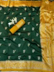 FANCY LICHI SILK WEAVING WORK SAREE WITH UNSTITCHED BLOUSE FESTIVE WEAR WHOLESALE PRICE ETHNIC GARMENT (12)
