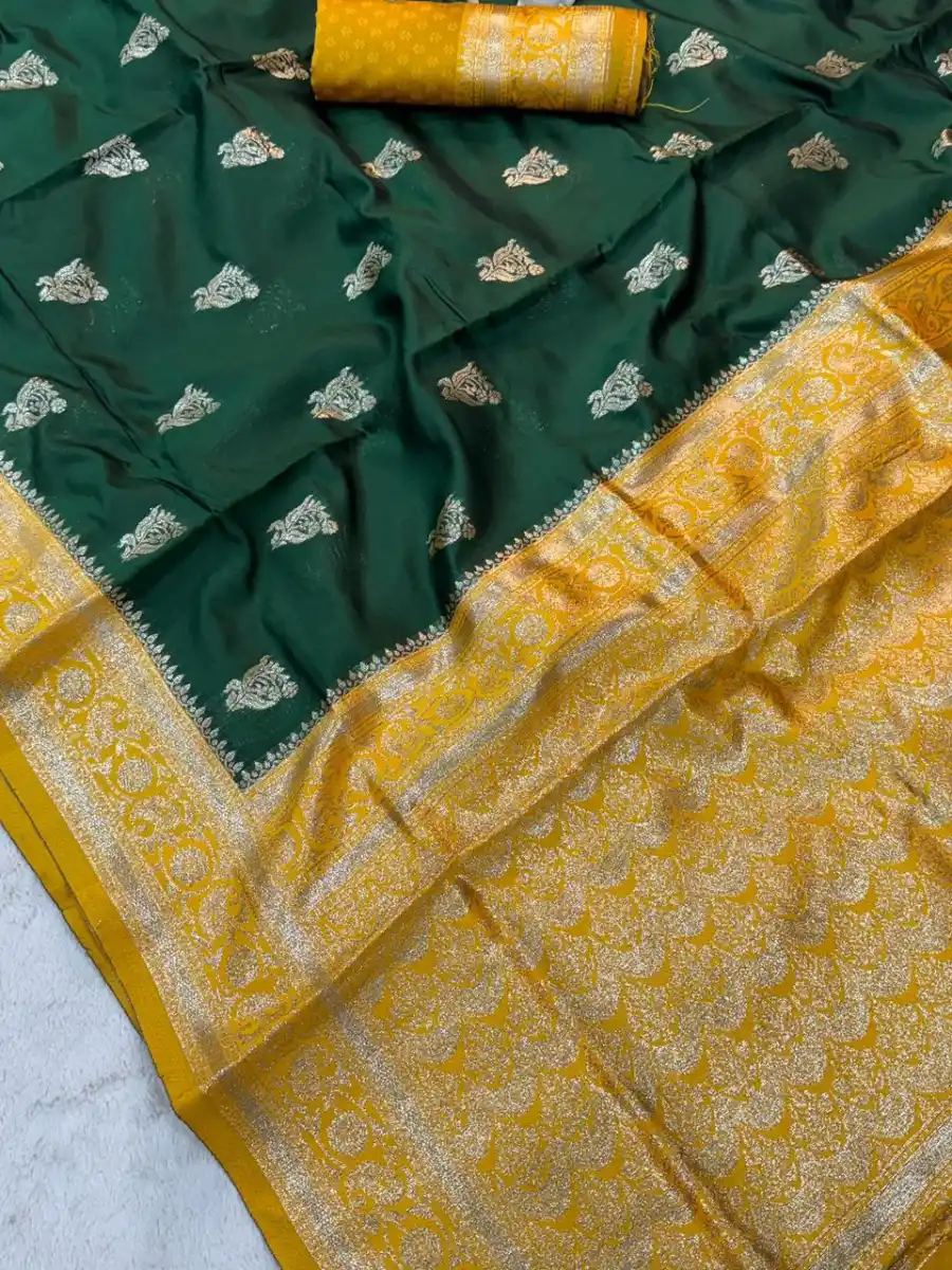 FANCY LICHI SILK WEAVING WORK SAREE WITH UNSTITCHED BLOUSE FESTIVE WEAR WHOLESALE PRICE ETHNIC GARMENT (11)