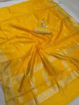 FANCY LICHI SILK WEAVING WORK SAREE WITH UNSTITCHED BLOUSE FESTIVE WEAR WHOLESALE PRICE ETHNIC GARMENT (3)