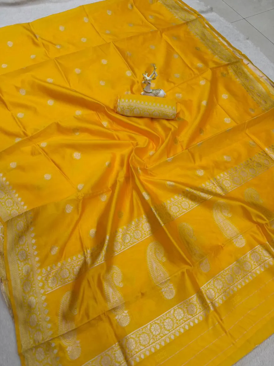 FANCY LICHI SILK WEAVING WORK SAREE WITH UNSTITCHED BLOUSE FESTIVE WEAR WHOLESALE PRICE ETHNIC GARMENT (17)