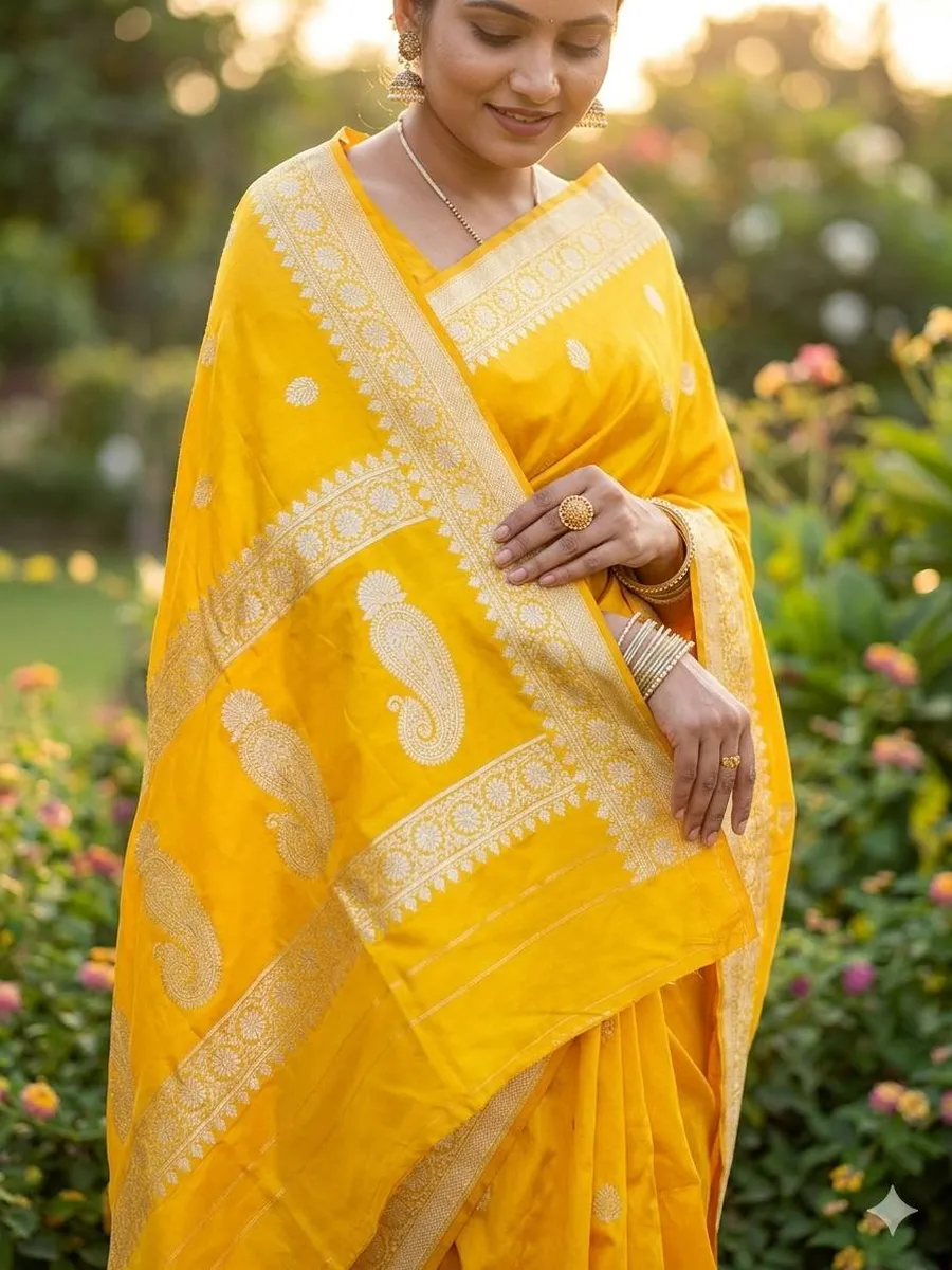 FANCY LICHI SILK WEAVING WORK SAREE WITH UNSTITCHED BLOUSE FESTIVE WEAR WHOLESALE PRICE ETHNIC GARMENT (7)